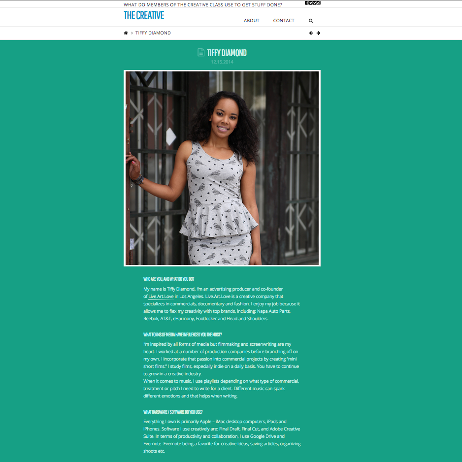 Interview with The Creative. Read it here .