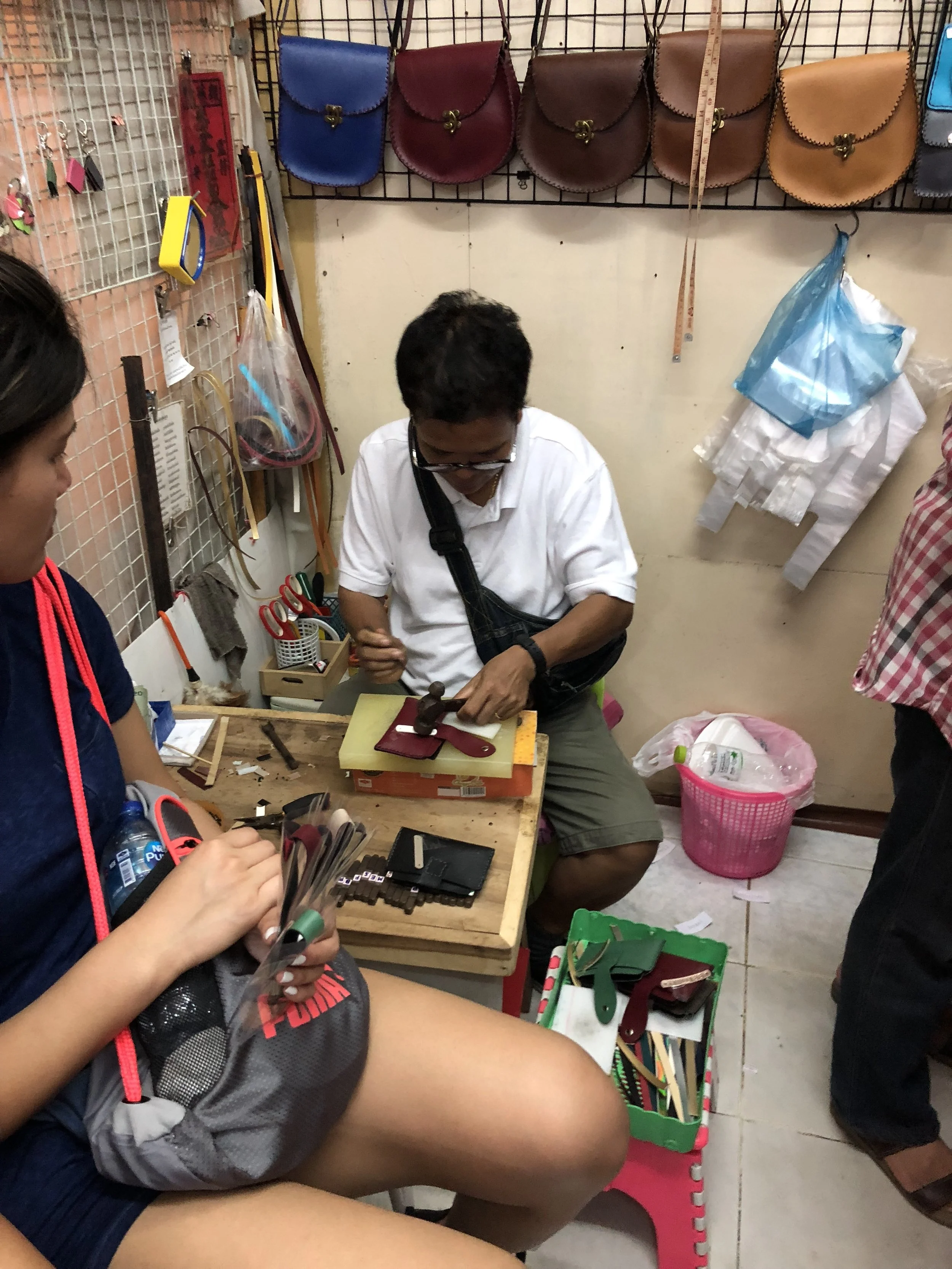Getting custom wallets at Chatuchak Weekend Market