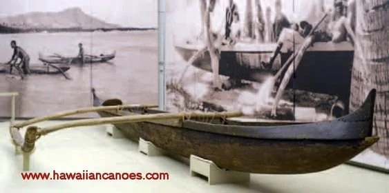  This image depicts a model of Queen Kapi’olani canoe, also known as “Na mea makamae o Hawaii” having been sent to the Smithsonian in 1888. 