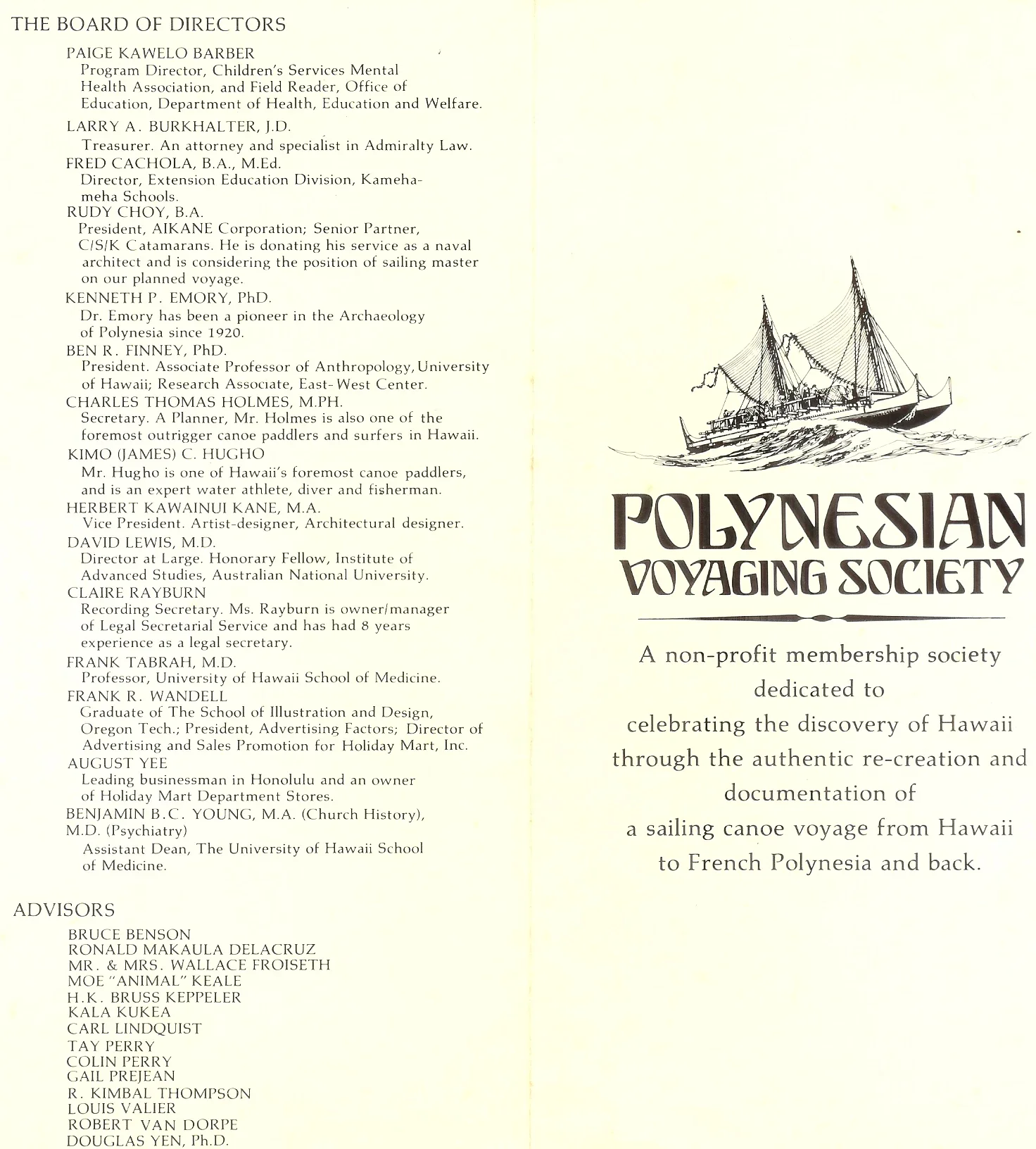 POLYNESIAN VOYAGING SOCIETY