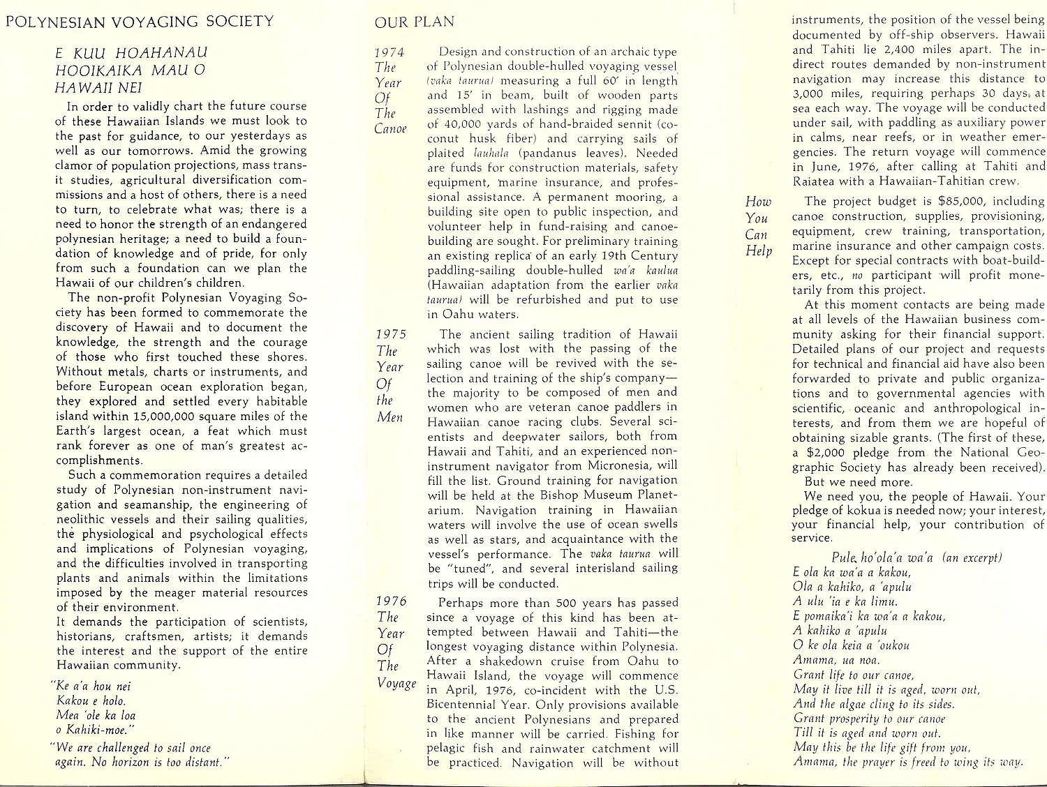 POLYNESIAN VOYAGING SOCIETY