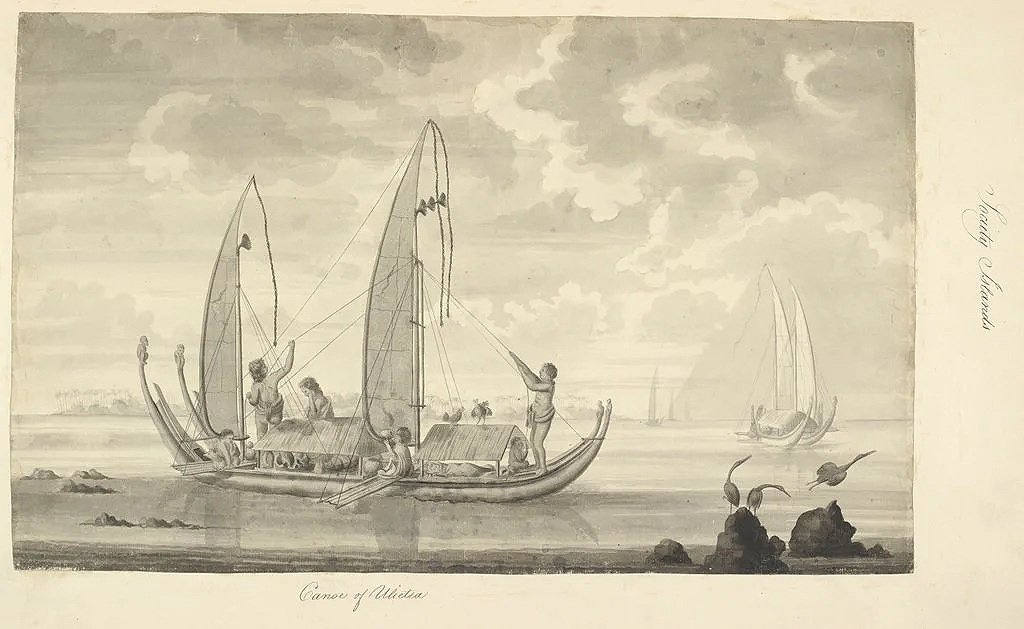 Canoe of Otaheite. TAHITI