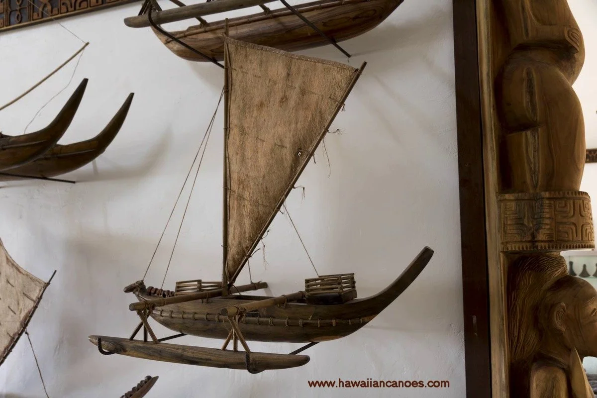  Marquesan model canoe at the Bishop Museum, Honolulu 