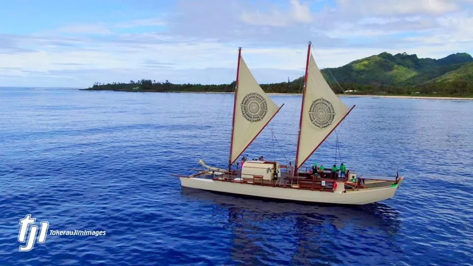  Marumaru Atua voyaging canoe. ( Vaka Moana).  Built in 2009 by the  Okeanos Foundation for the Sea,  
