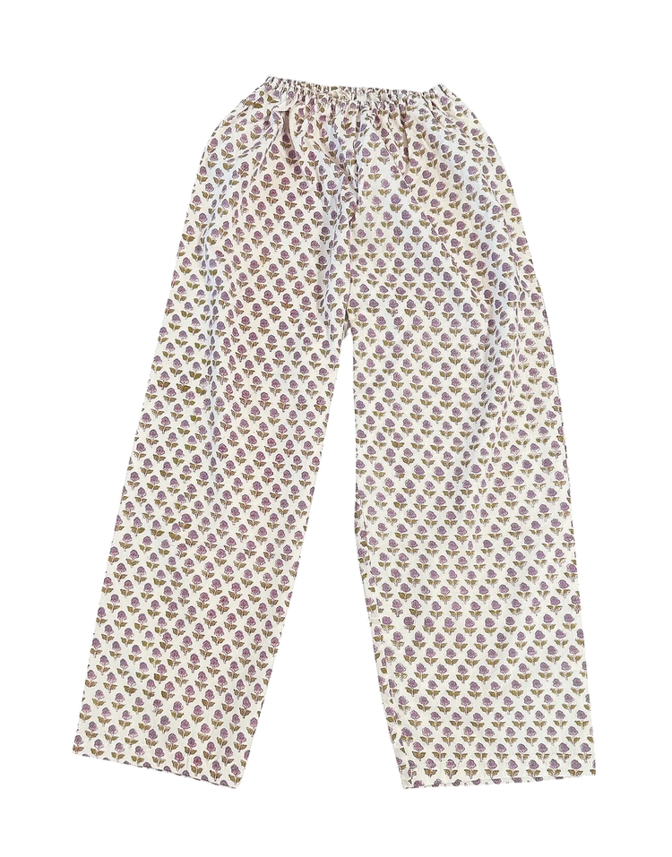 Block Print Pajama Pants in Cotton & Linen | Ya Living — Ya Living