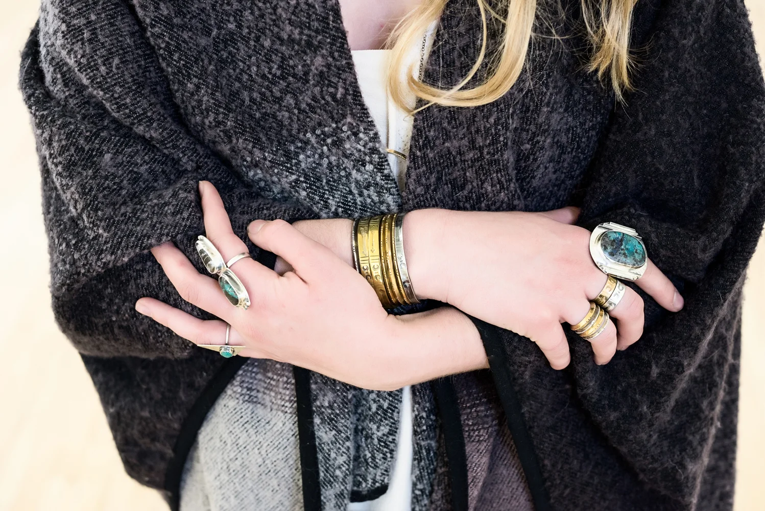 Brass stacking cuffs