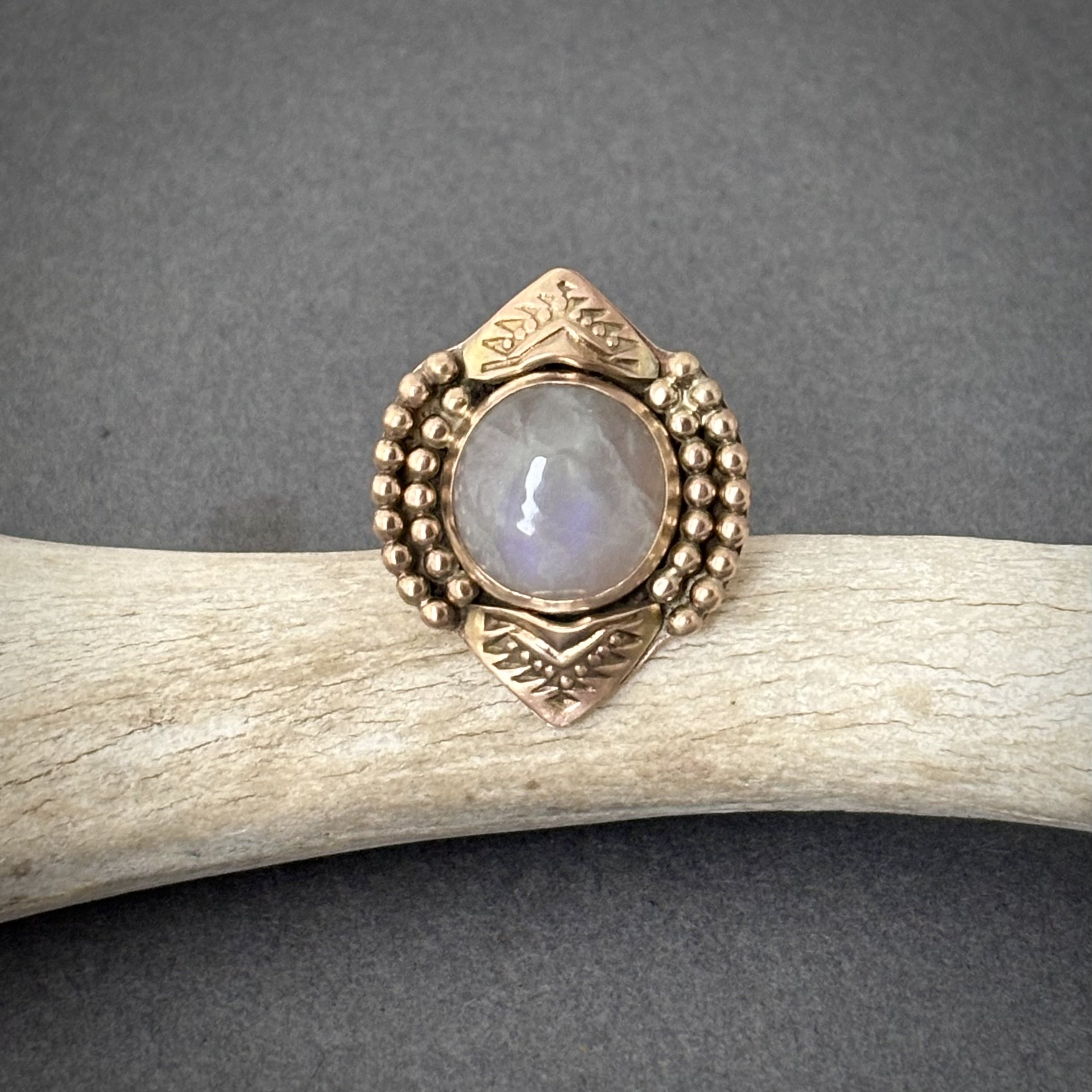 Moonstone Ring in Gold, Size 7.5
