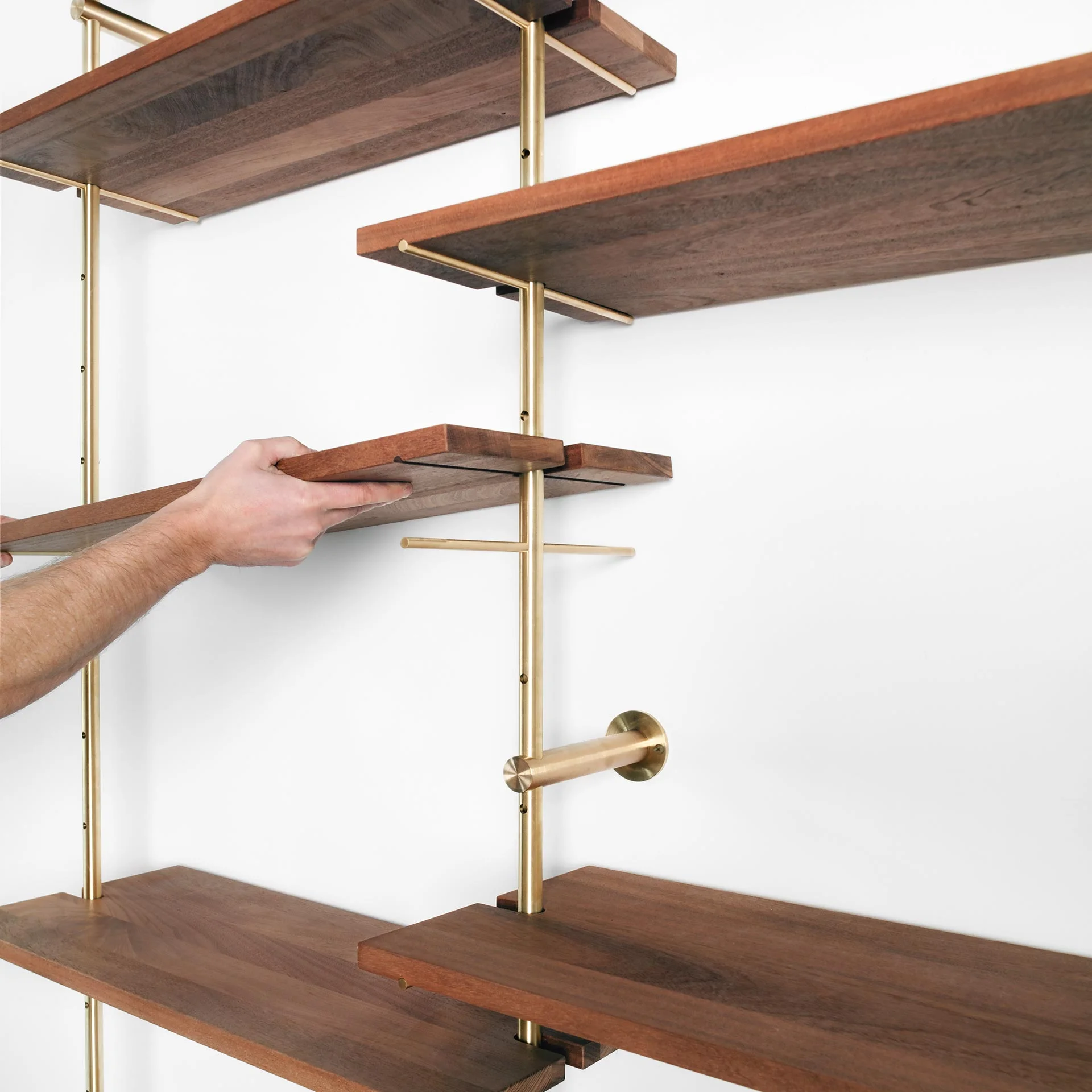 Brass Rail Shelving