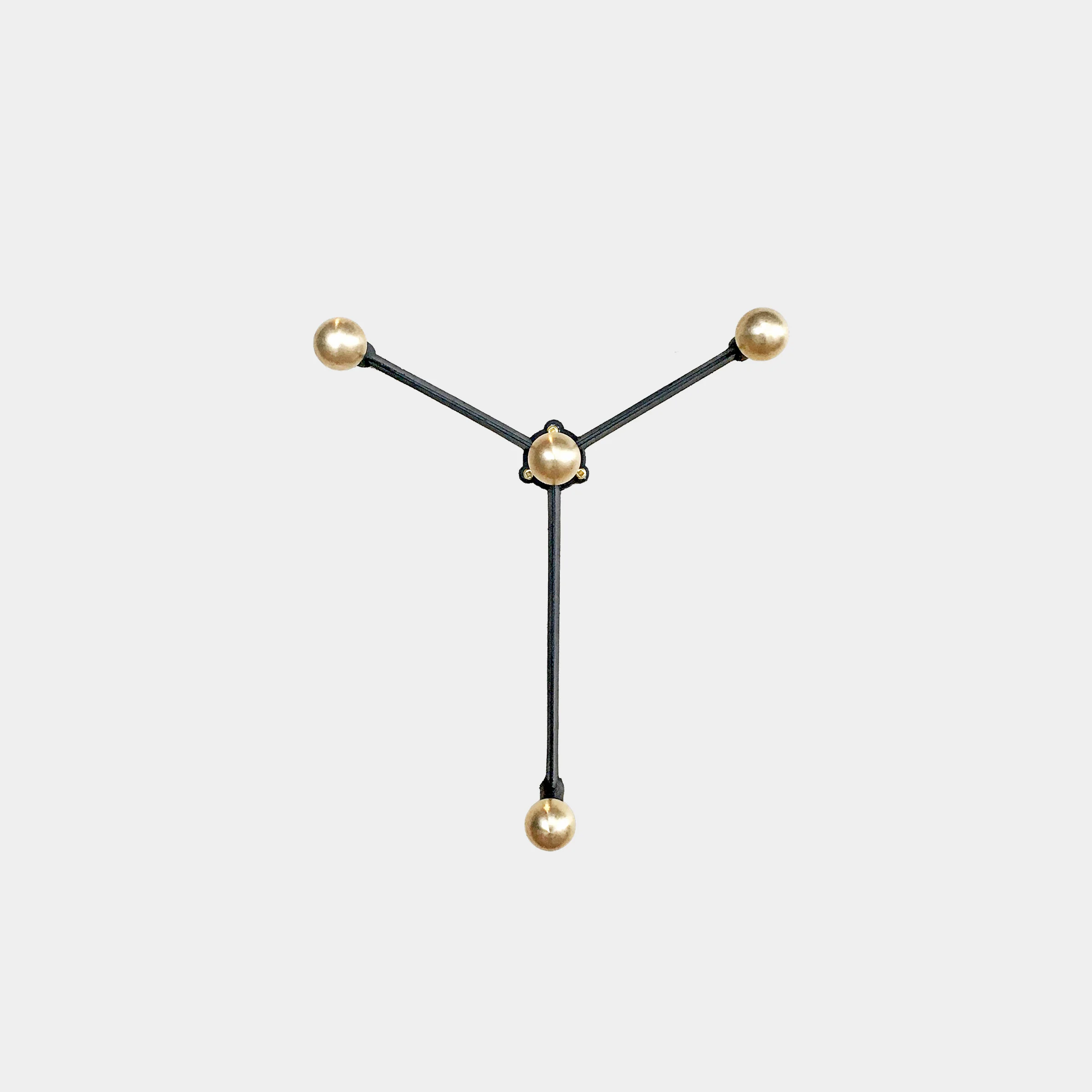 Yoke Wall Hook with Brass Knobs
