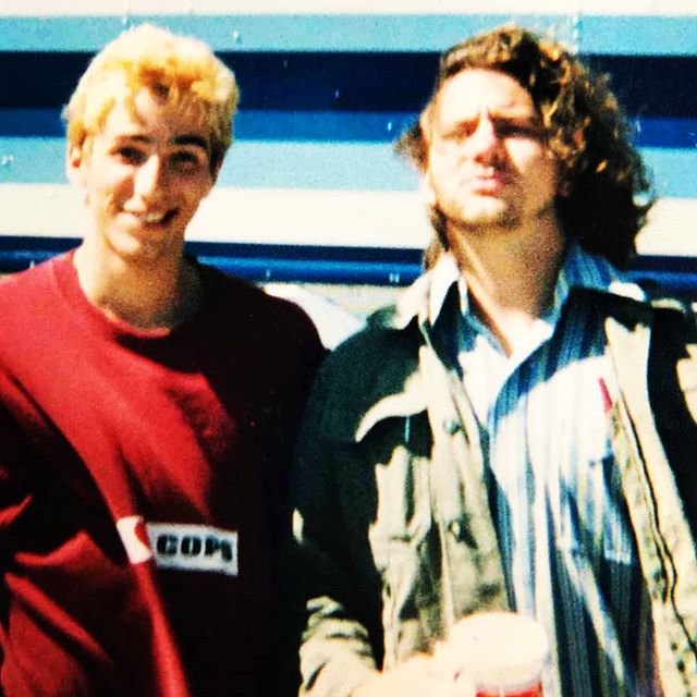 So ive only met couple of people since moving ...good people each one ....this is my shred n hockey bro Kristian Kent .....after i returned from the home shows he sent me this ....i was amped ....its him and ed ...94 ...at a gas station just outside 