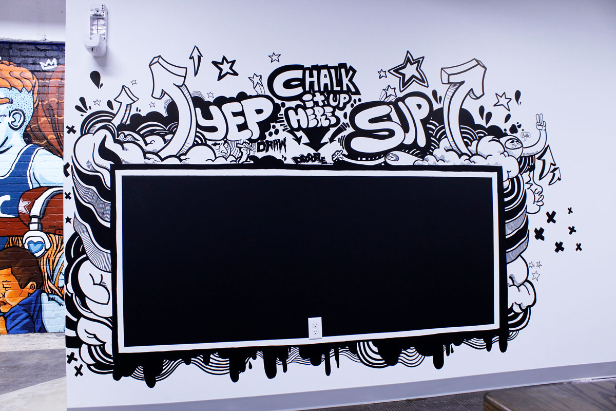“Chalk it up”- Chalk board mural, JT Daniels 2019