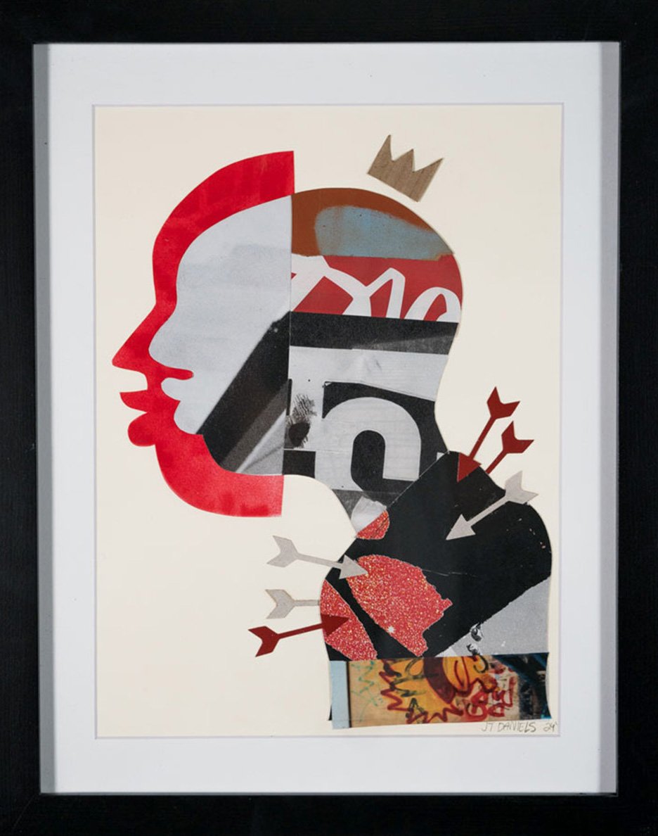 Arrows_framed_King Me_11x14_collage-and-spray-paint-on-paper_2024.jpg