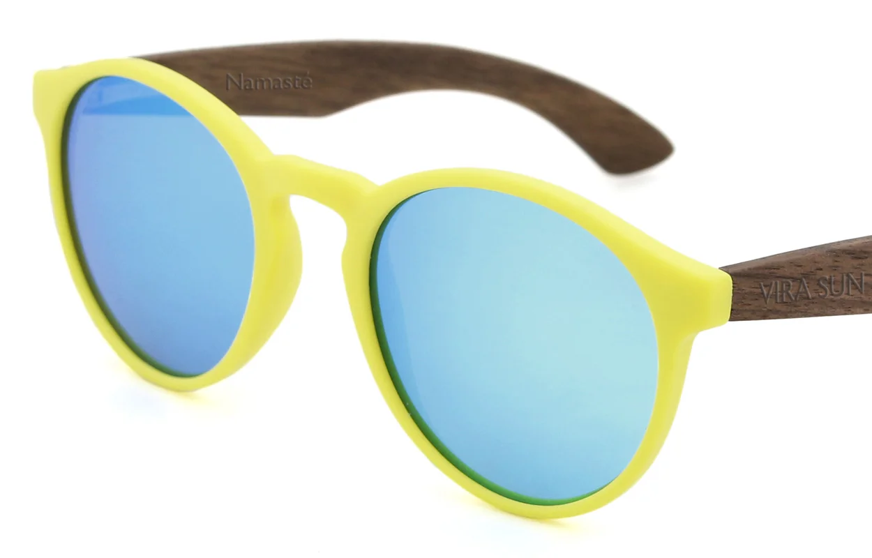 VIRA SUN: Guppy - Yellow / Blue Mirror / Walnut (KIDS)