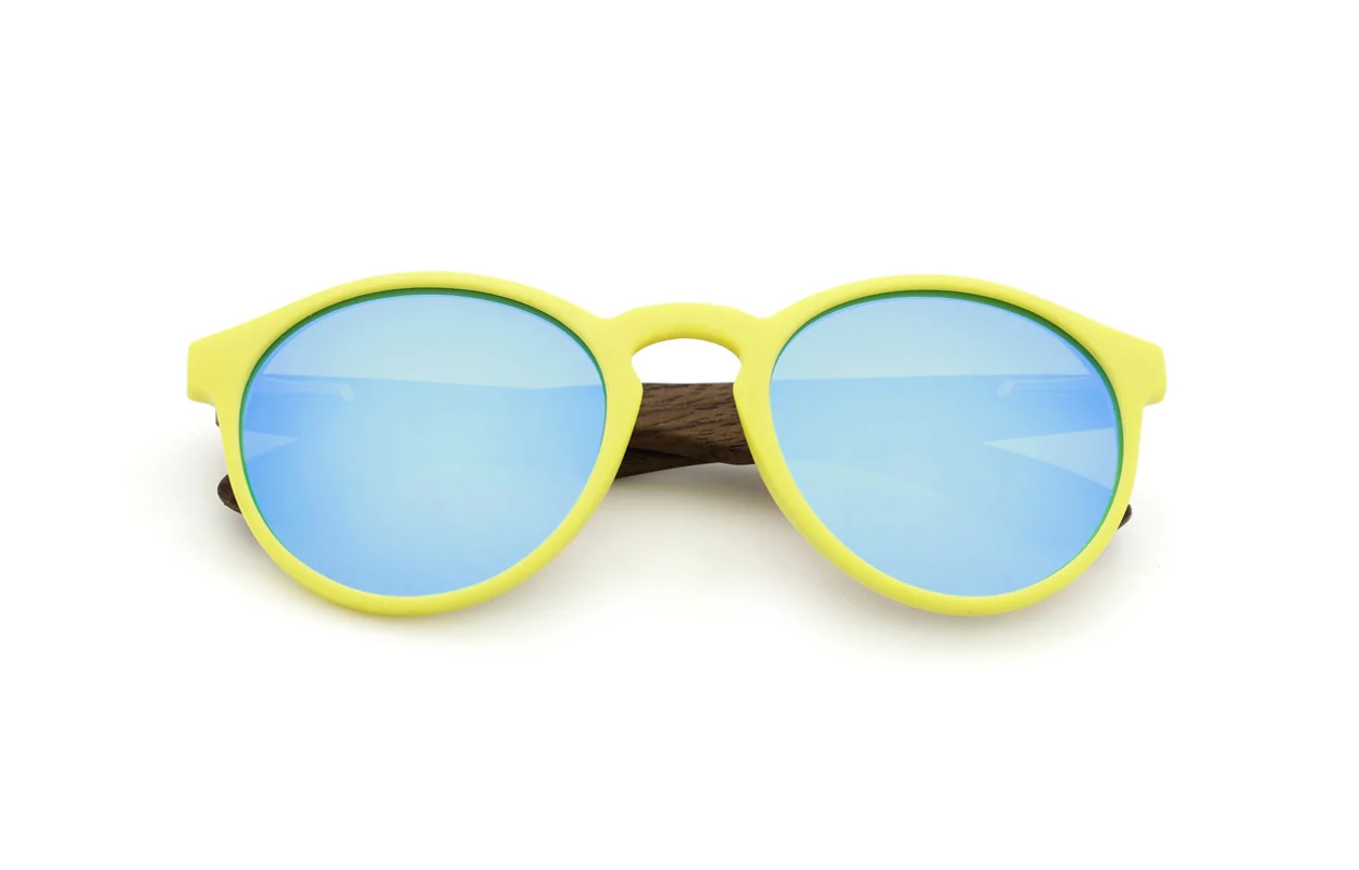 VIRA SUN: Guppy - Yellow / Blue Mirror / Walnut (KIDS)
