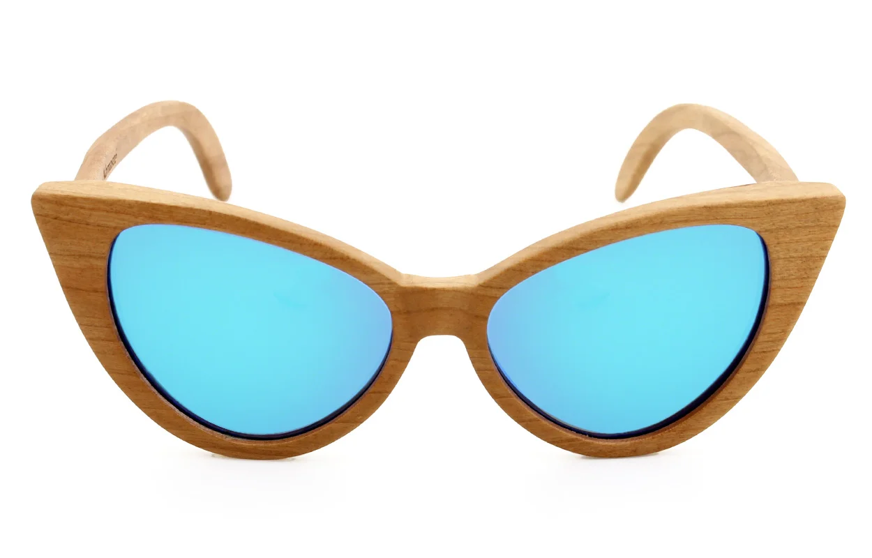 VIRA SUN: Cat - Cherrywood / Blue Mirror