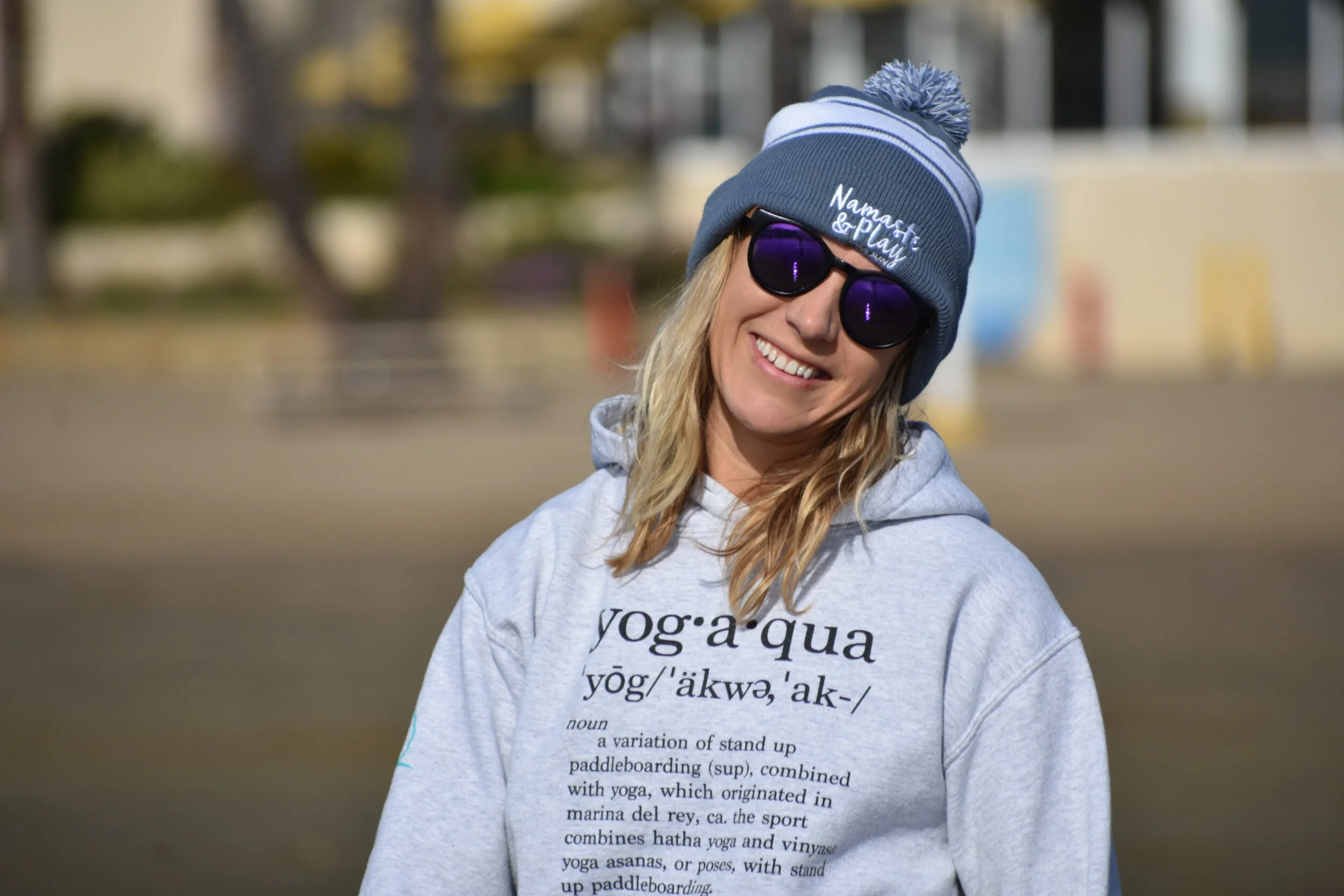 VIRA SUN | Namasté and Play Beanie - Grey / White