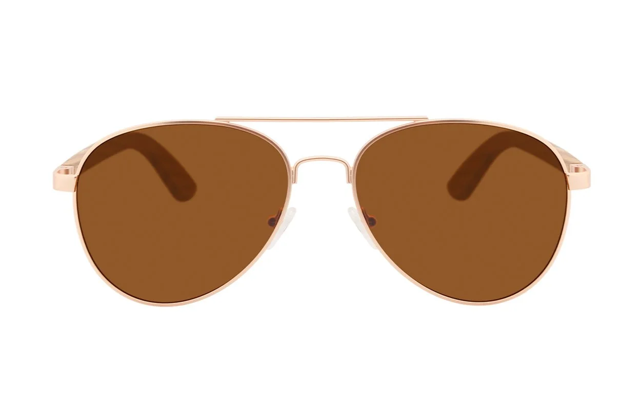 VIRA SUN | Eagle - Gold Metal / Brown / Zebrawood