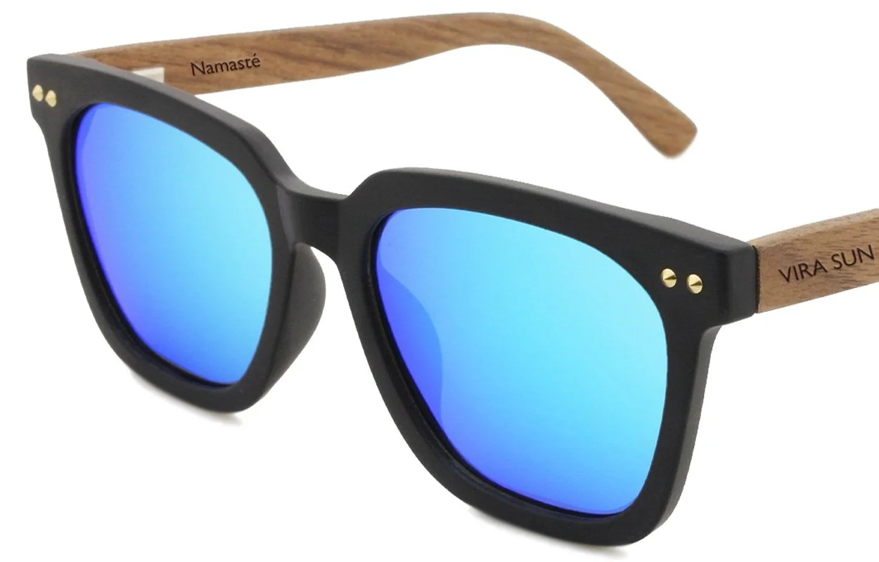 Golden Hour - Matte Black / Blue Mirror / Walnut | VIRA SUN display picture 1
