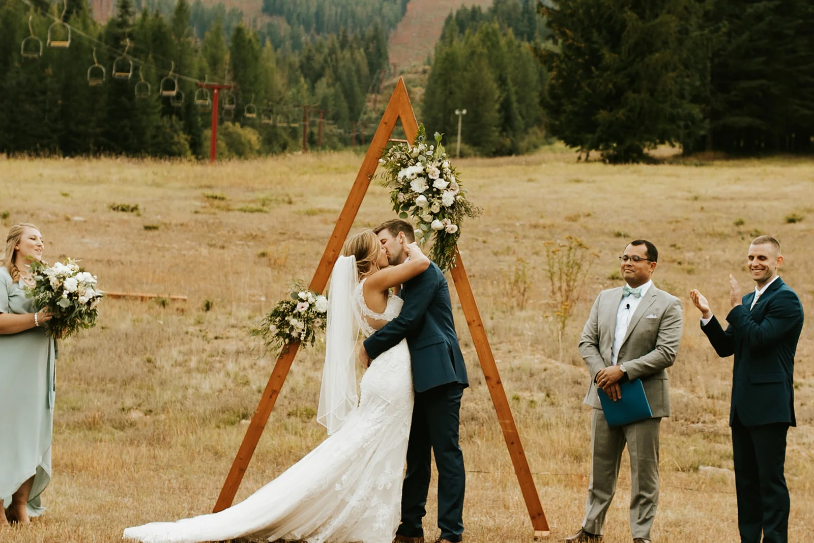 Triangle Arch with Flowers
