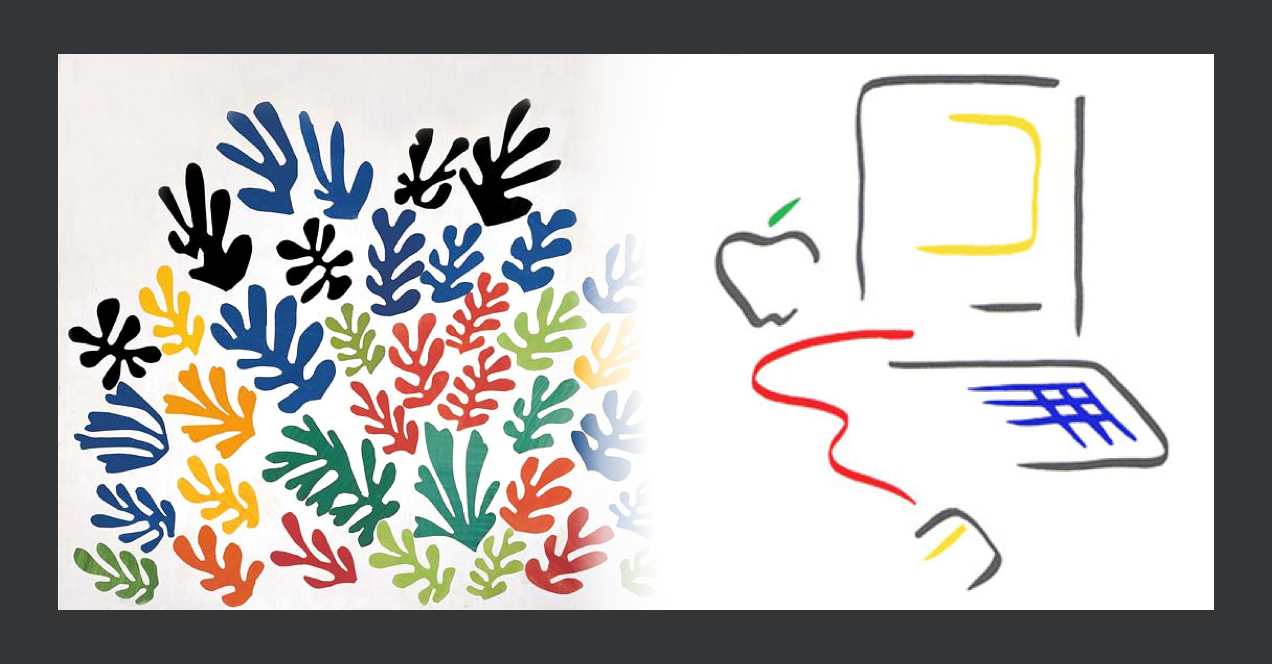 La Gerbe by Matisse (1953) and Macintosh advertising (1984).
