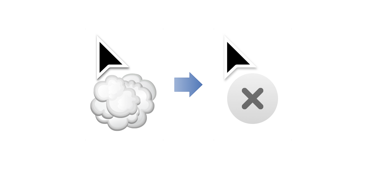 OS X used to have a unique and visceral ‘poof’ animation (left) when you would remove an icon from the dock. Today it simply has an ‘x’.
