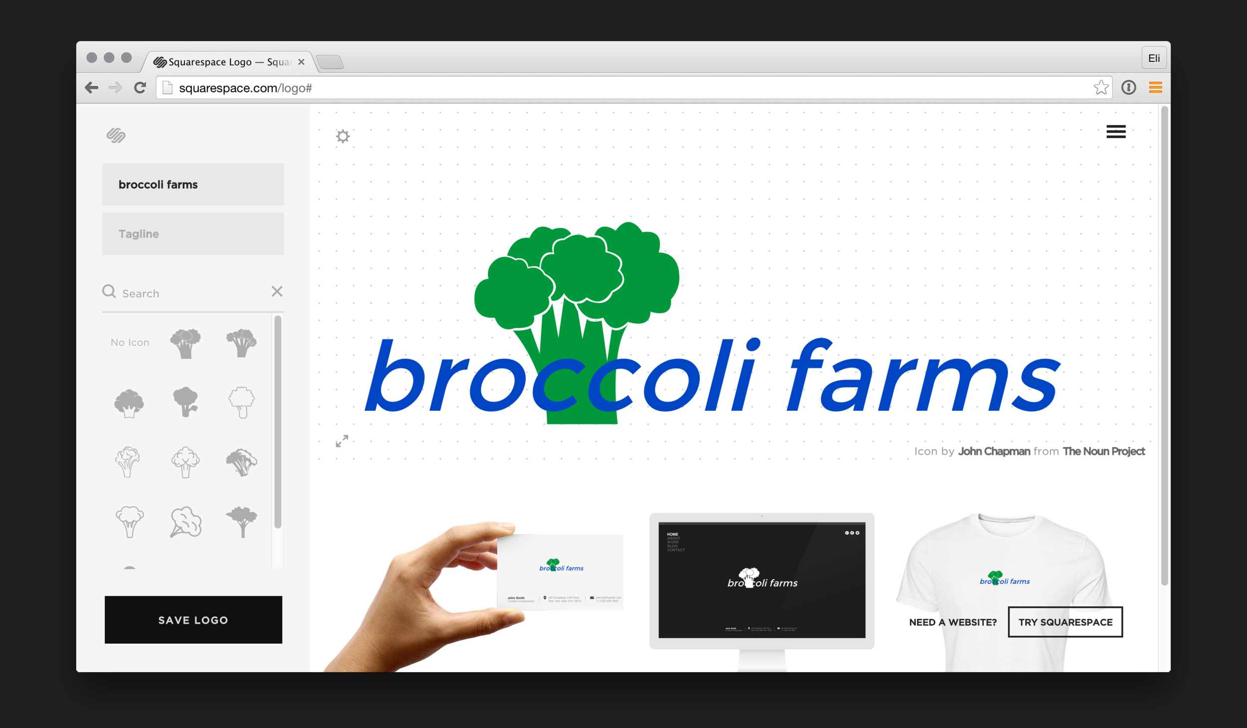 A logo made in Squarespace Logo.