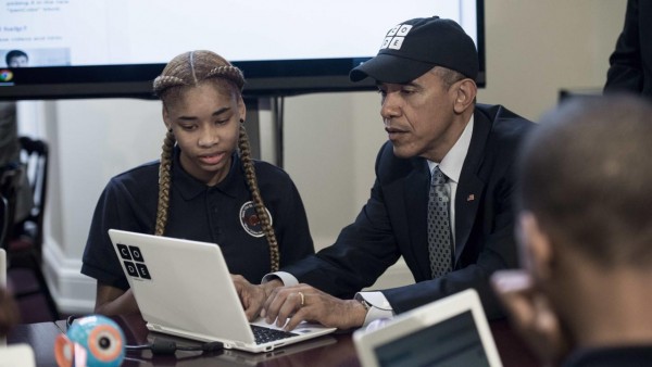 Obama trying out the brogrammer look.