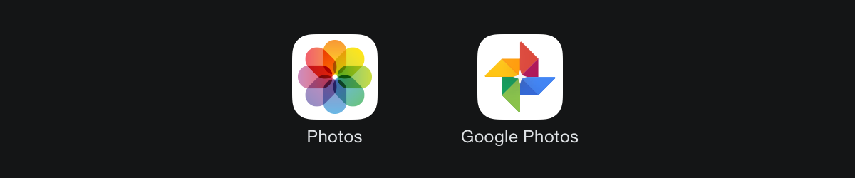 iOS Photos app (2013) and Google Photos (2015).