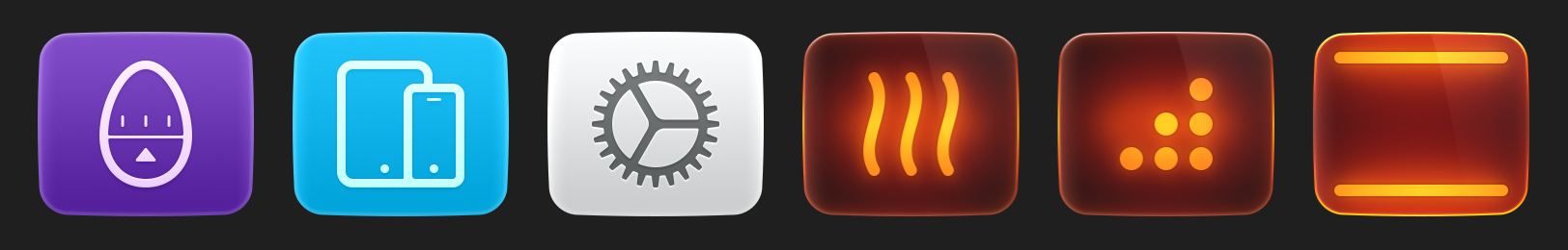 Interface buttons for the oven.