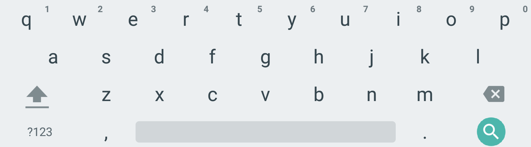Android case-shifting keyboard.