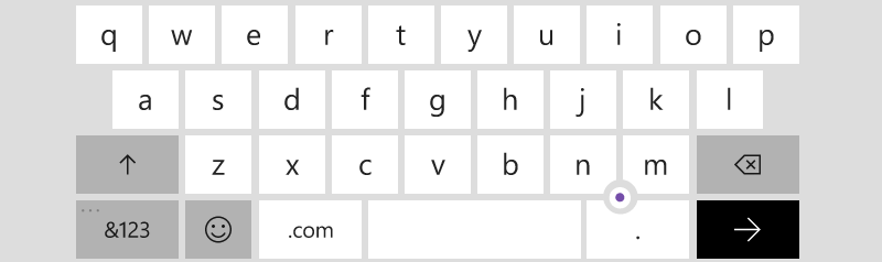 Windows 10 Beta case-shifting keyboard.