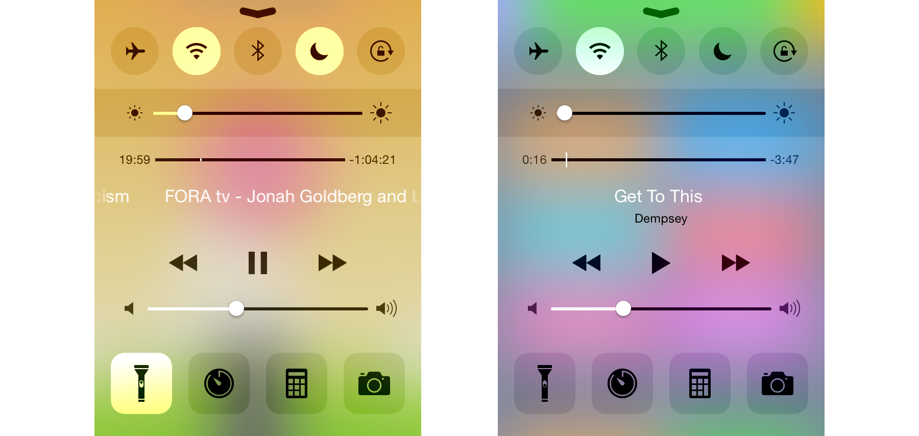 Apple's neon colors and blur.
