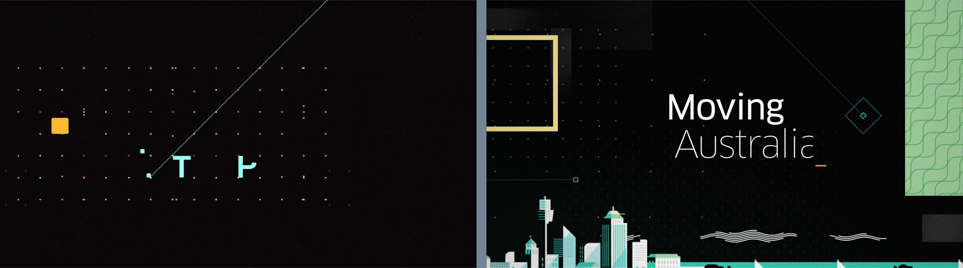 More stills from the FITC animation on left and from the Uber reveal on right.