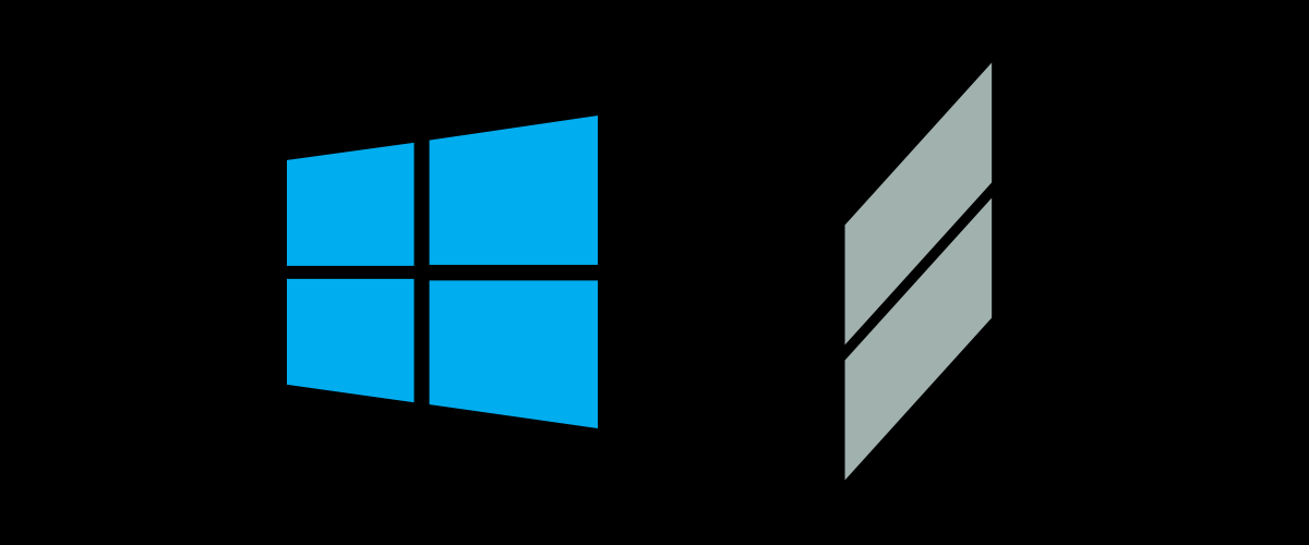 Scher's logo (left) and Kim's redesign (right.)