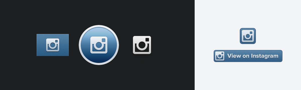 The Instagram glyph could be found in the app and around the web.