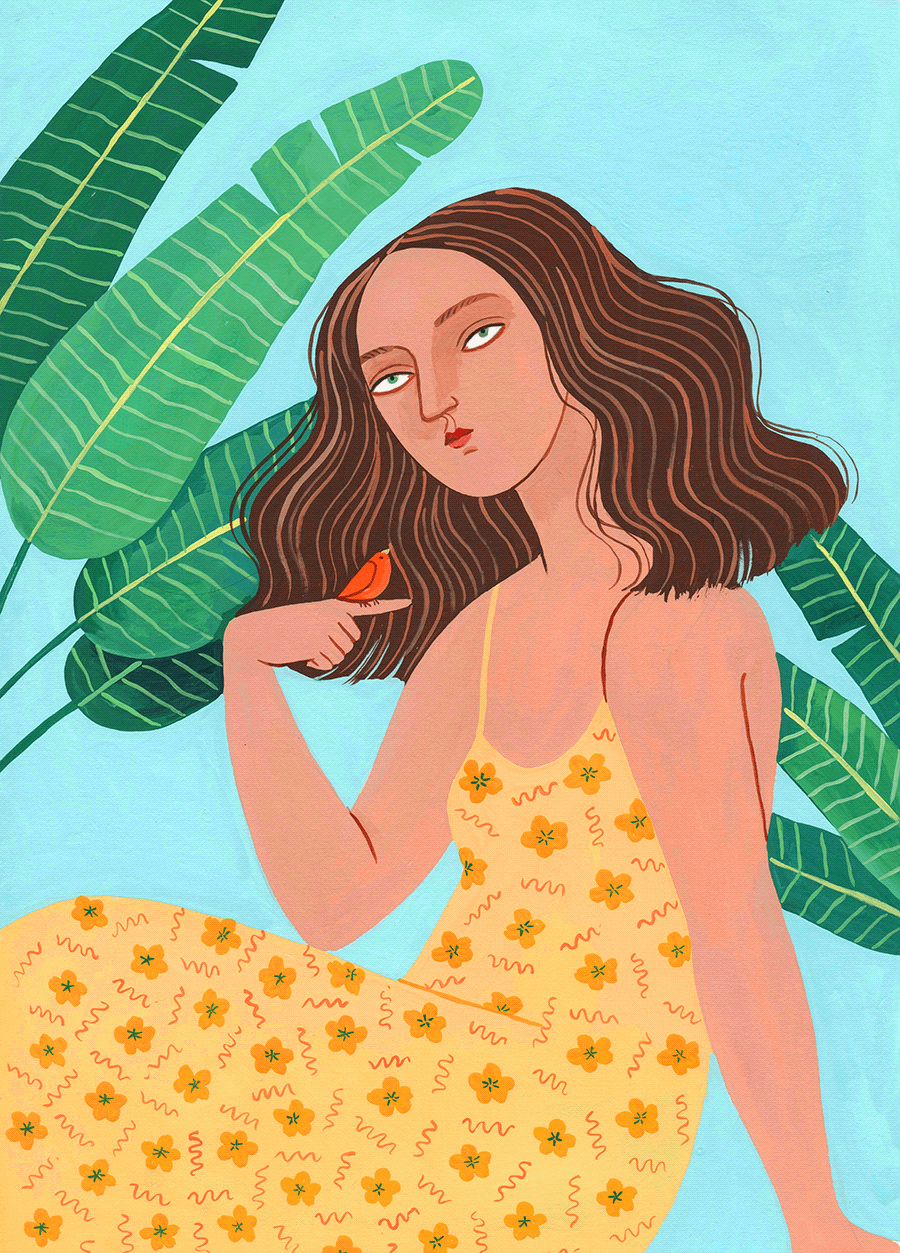 Gilr-and-banana-tree-illustration-.gif