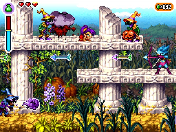 Shantae wiggles her bum if she's crouching and left to her own devices. The game features lots of strong female characters in sexy outfits... still not totally comfortable with that. It's a discussion we're ill-equipped to have in a caption, though.