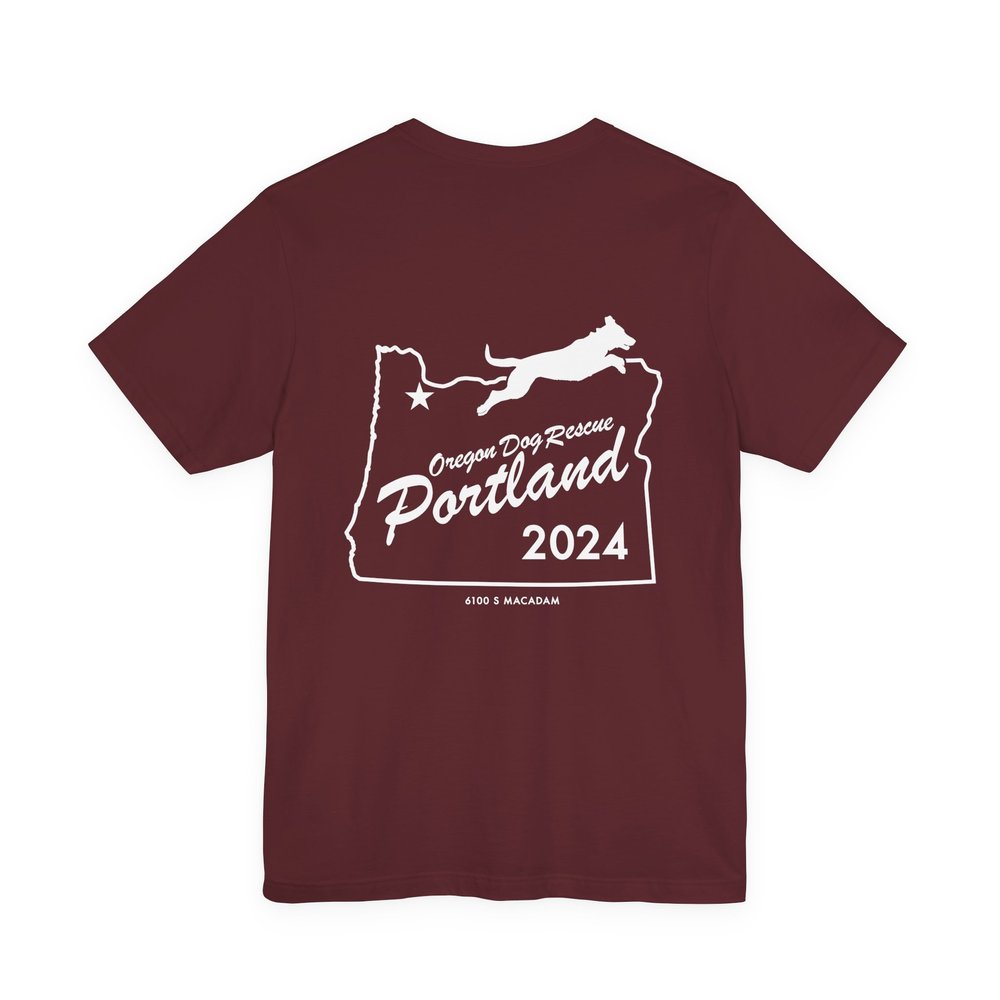 Unisex Jersey Short Sleeve Tee PORTLAND LOGO — Oregon Dog Rescue, image size:1000x1000