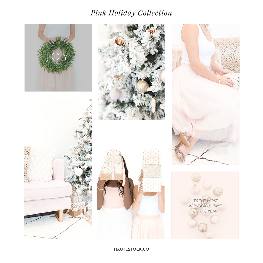 A small sample of the Pink Holiday Styled Stock Photography Collection by Haute Stock