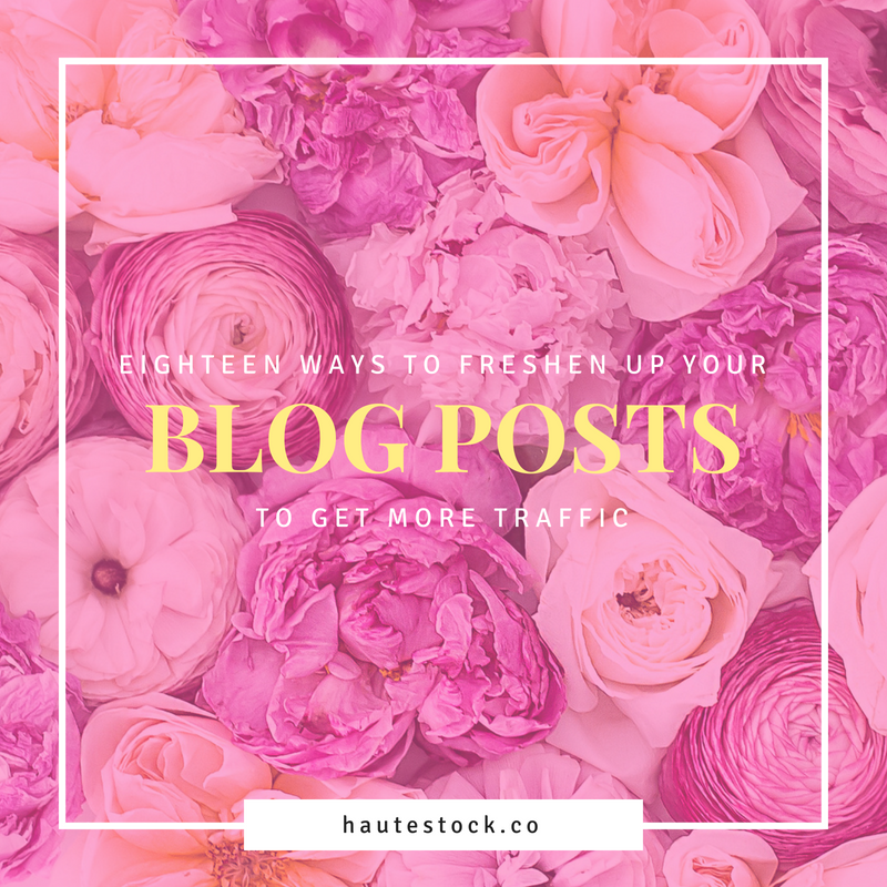 Use Haute Stock's floral stock photos to create gorgeous blog post graphics. To see more floral graphic examples, click here to view the full article!