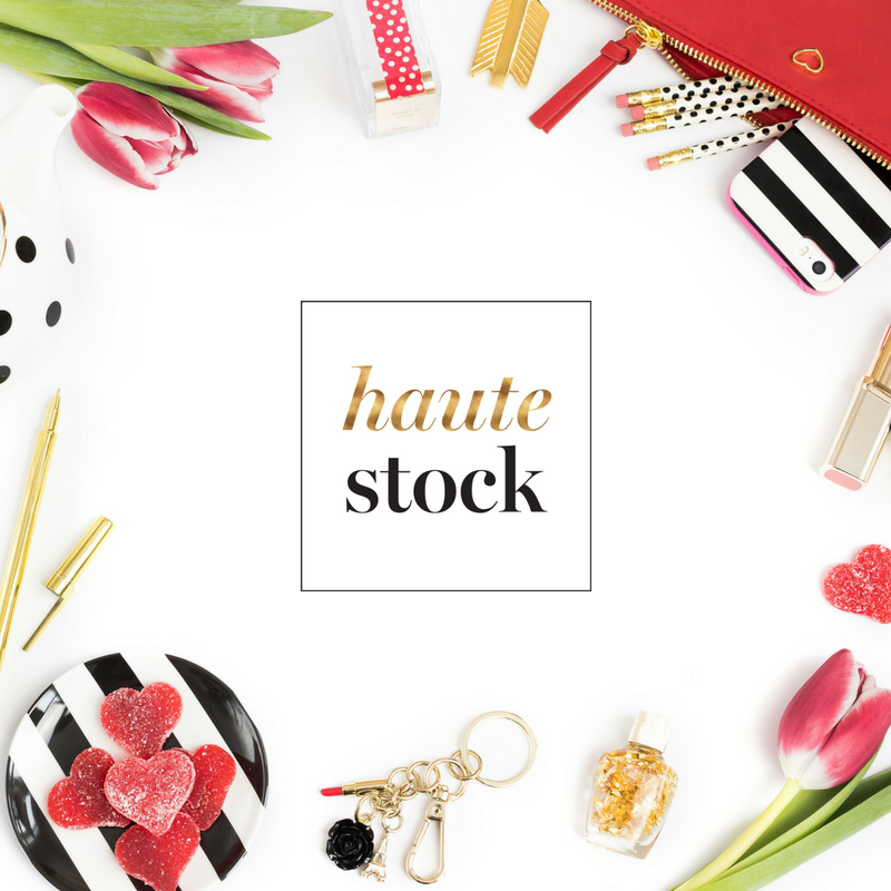 Haute Stock's example graphic of how to use styled stock photography to create brand images.