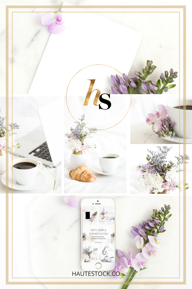 Haute Stock's example of how to add your own branding and designs to stock photo mockups!