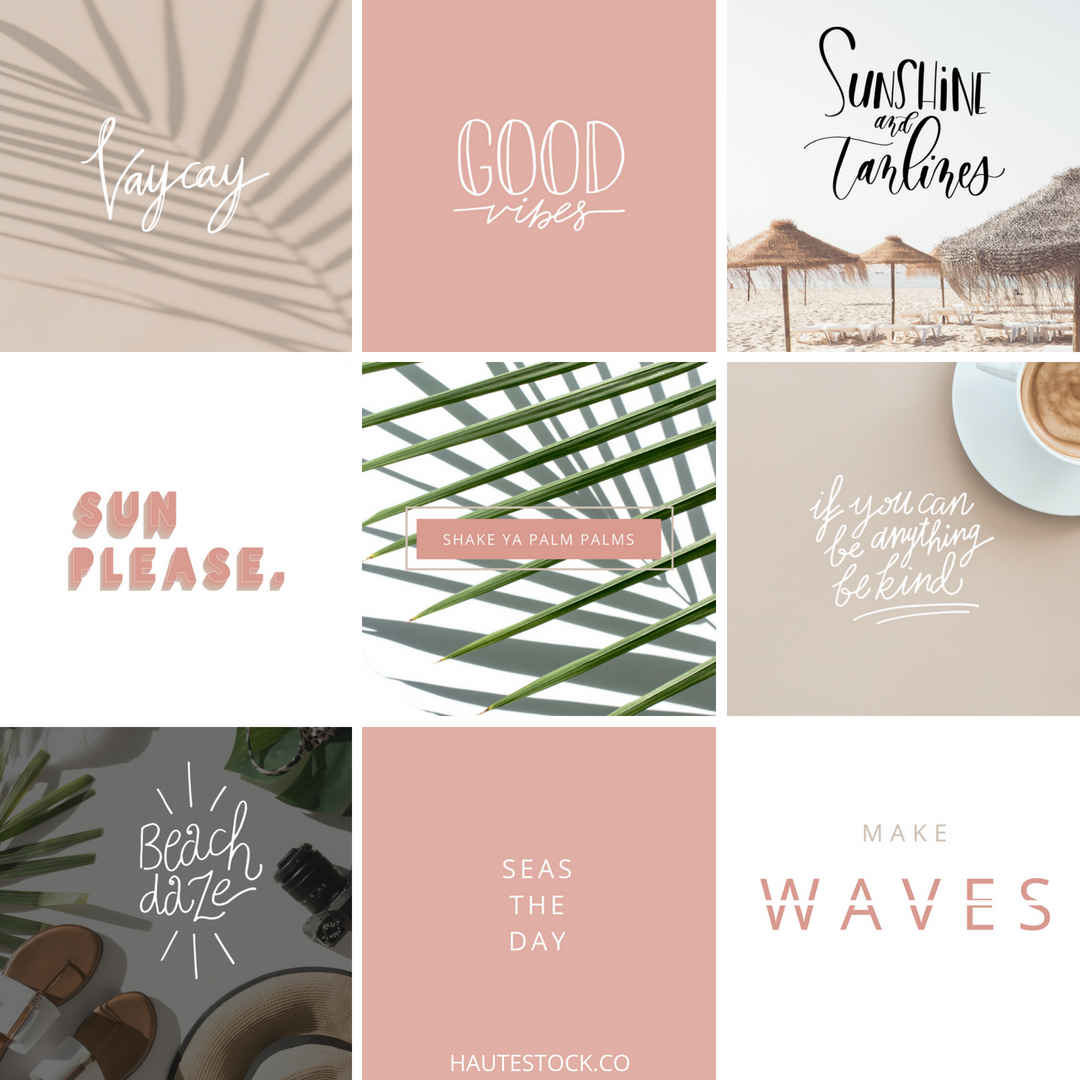 Summer inspired pre-made social media quote images from Haute Stock.