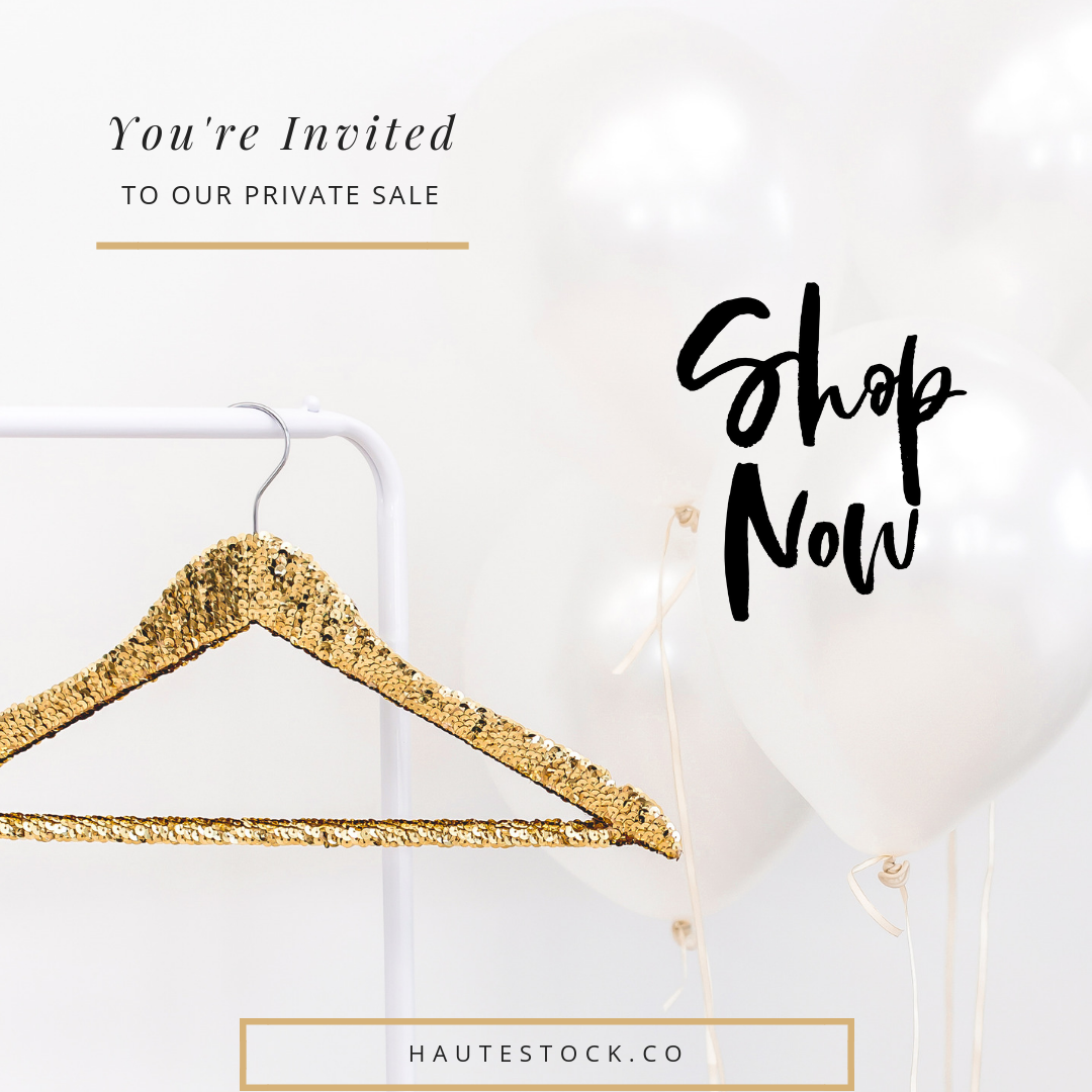 Example of a sales graphic using a stock photo from the Haute Stock Celebration Collection. It's easy to create gorgeous, eye-catching graphics for your blog - click to read the post for more ideas on the types of graphics you should be creating for…