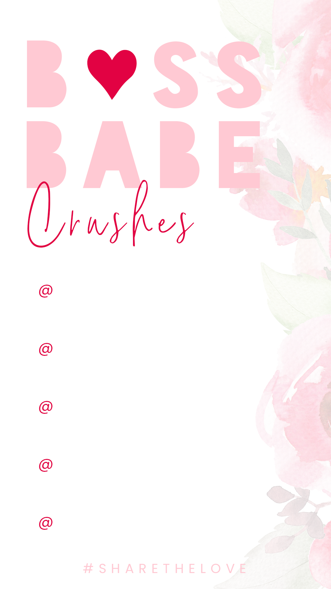Create Valentine's Day inspired instagram story graphics that share a little love with your fav boss babe entrepreneurs!
