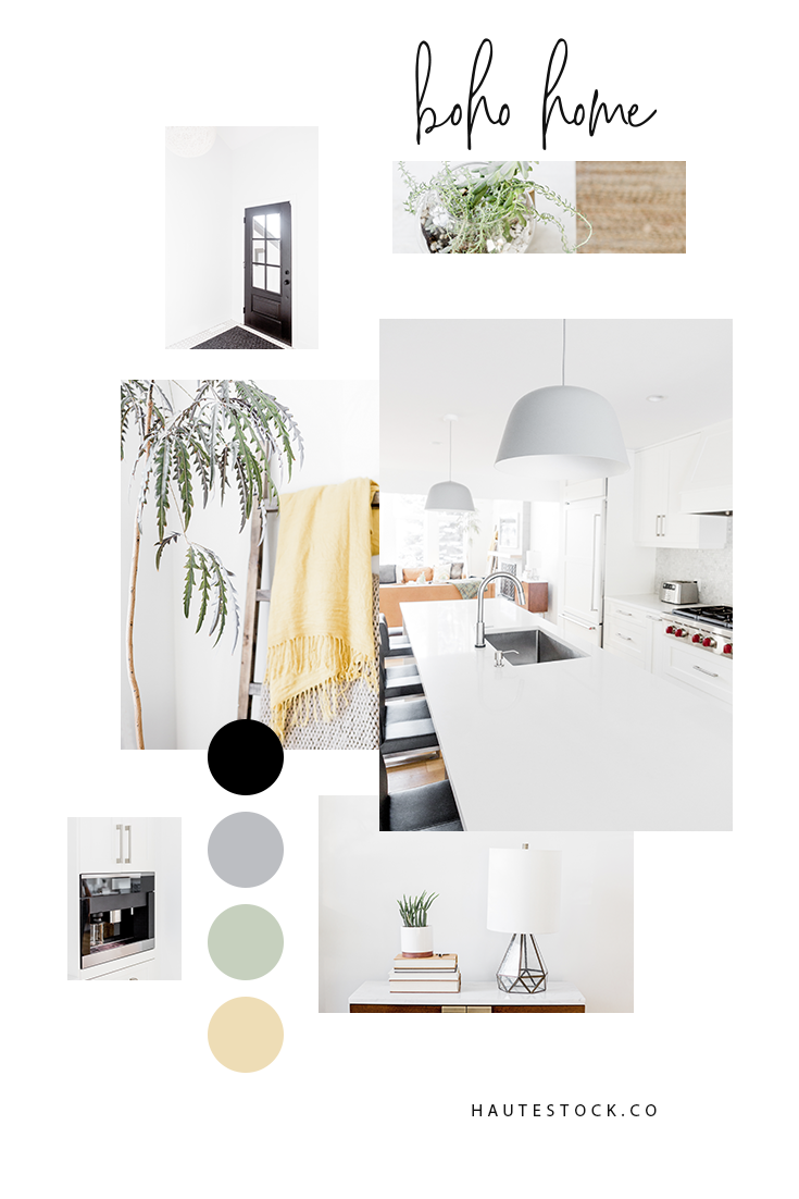 Bohemian modern interior images from Haute Stock's Boho Home Collection.  These images are perfect for home organizers, interior decorators, realtors, lifestyle bloggers & anyone looking to add beautiful content to their feeds and brands.