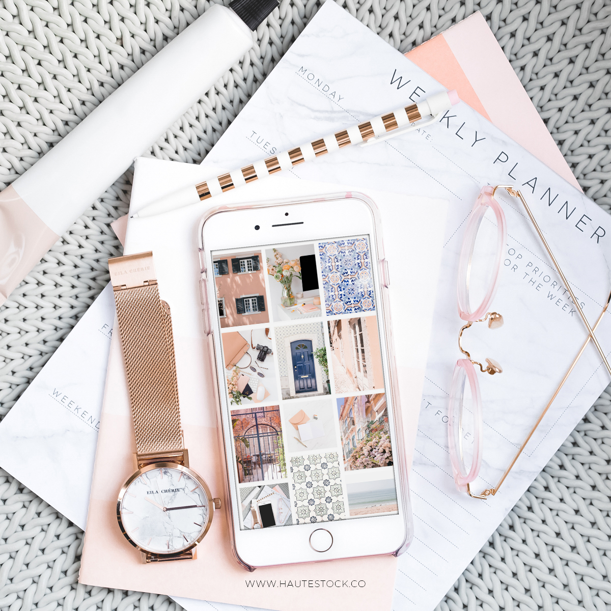 Travel, lifestyle and workspace stock photos exclusively from Haute Stock. Create gorgeous iPhone mockups  to display your work, website and social media accounts.