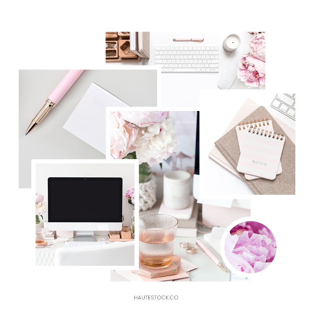 Pink office space styled stock photos from Haute Stock. The Peony Desktop Collection from Haute Stock features beautiful desktop and office space images for female entrepreneurs, bloggers, and creative business owners. Click through to view the enti…