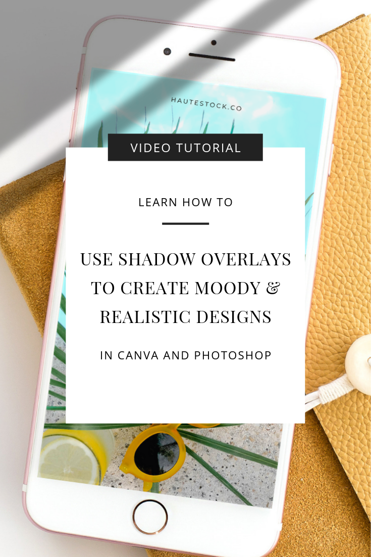 Create realistic promotional graphics and stationery mockups for your business using mood-setting shadow overlays from Haute Stock. Click to watch the full graphic design tutorial!