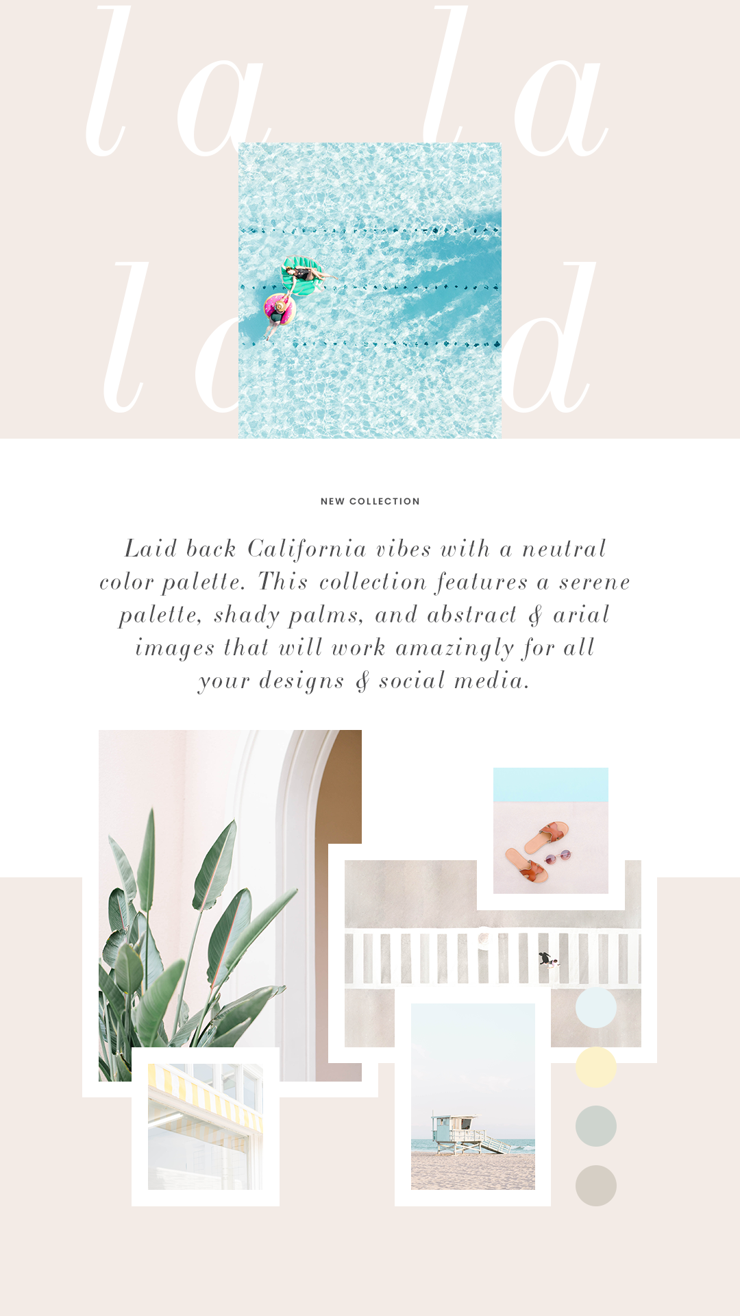 Hold onto summer with Haute Stock's La La Land Collection filled with neutral, abstract lifestyle and travel inspired styled stock photography for female entrepreneur's business, social media and graphics designs!